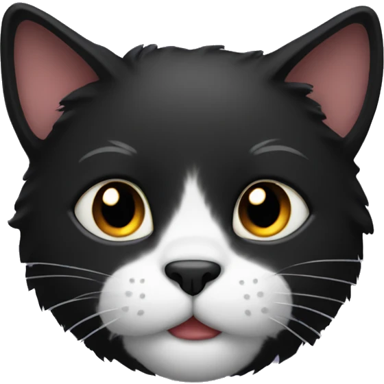 black cat with lots of fur emoji