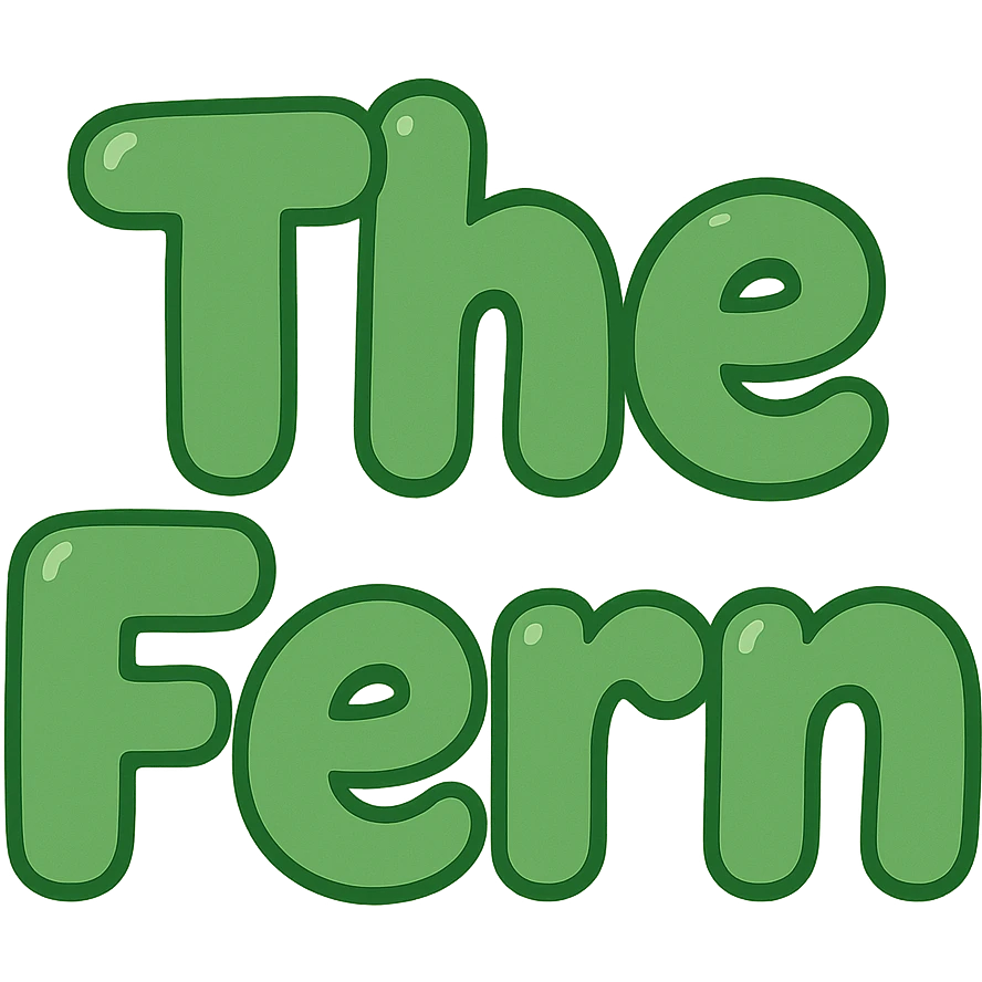 Edit the image to change the text to 'The Fern' in a green font, keeping the extra puffy bubble letter style, whimsical and lighthearted. emoji