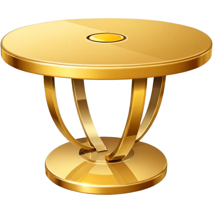gold futuristic round table emoji