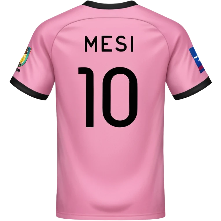 create an emoji of a pink football shirt that has MESSI 10 written on the back of it - the writing should be black emoji
