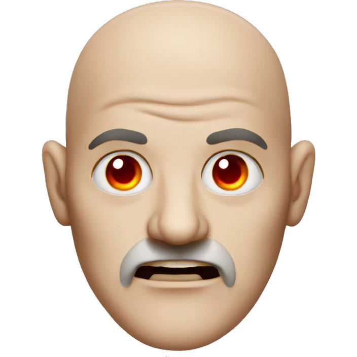 Evil bald wizard with red eyes emoji