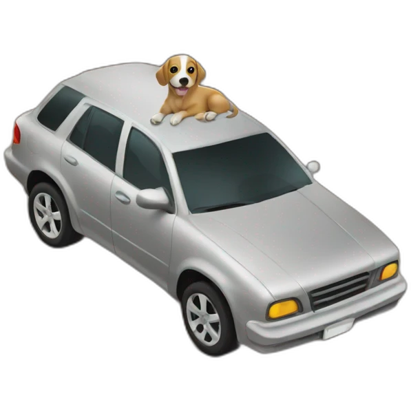 Dog car in rock emoji