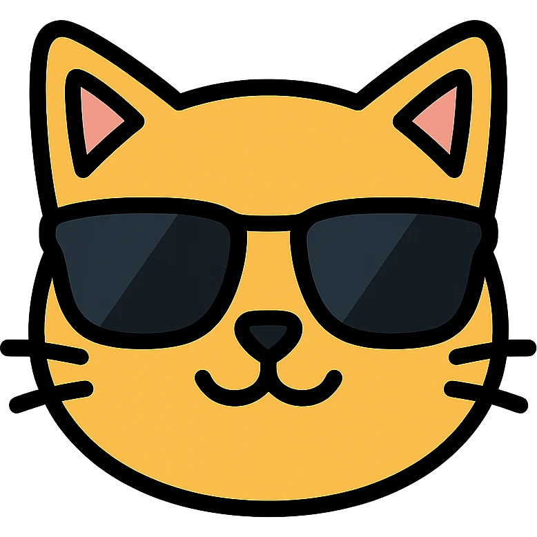 cat wearing sunglasses color icon emoji
