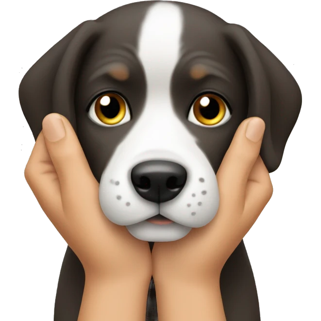Dog on hands emoji
