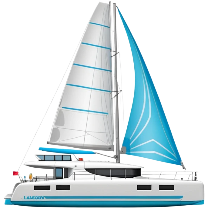 lagoon 43 catamaran facing to the right on white background emoji