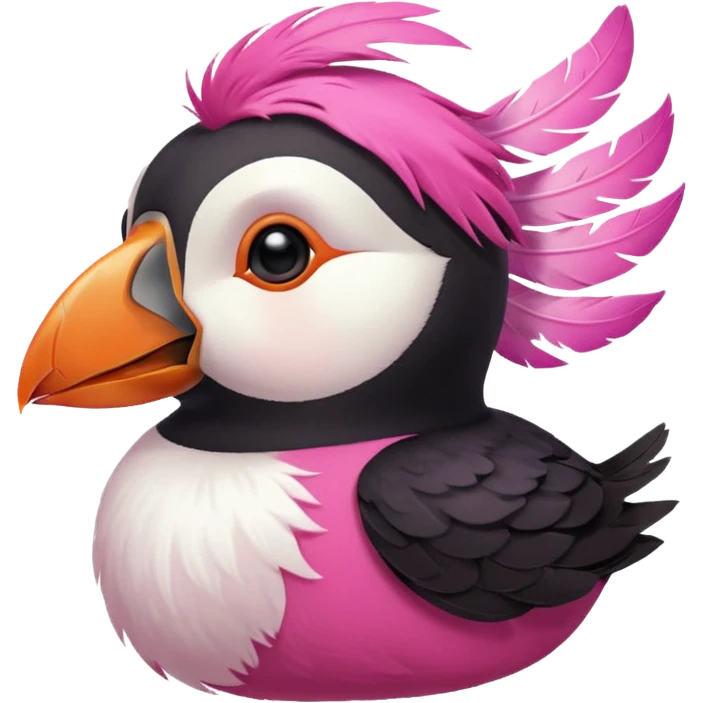pink puffin blowing wind emoji