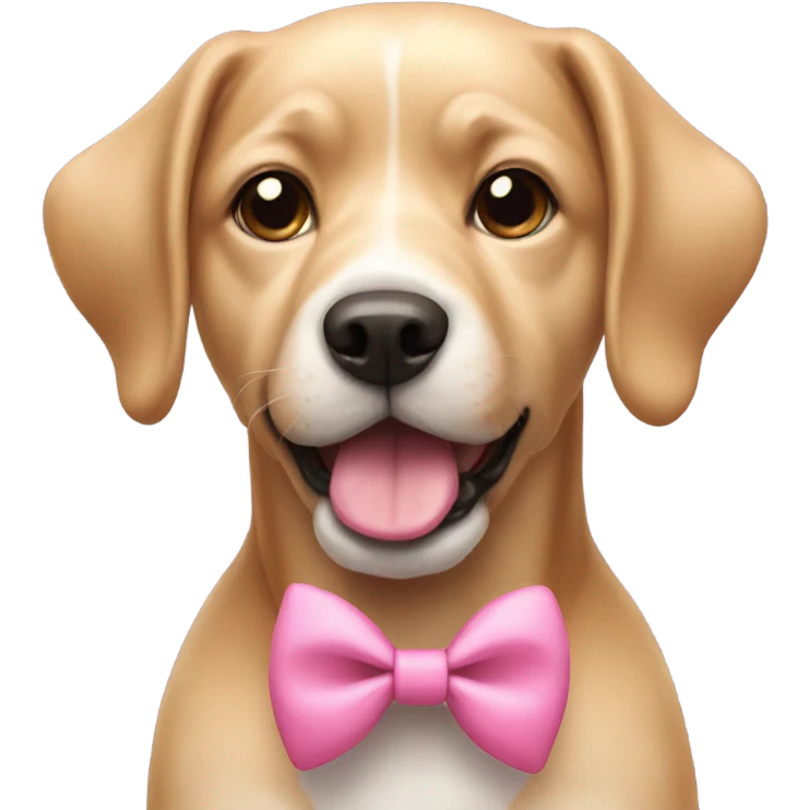 Dog with bow pink emoji