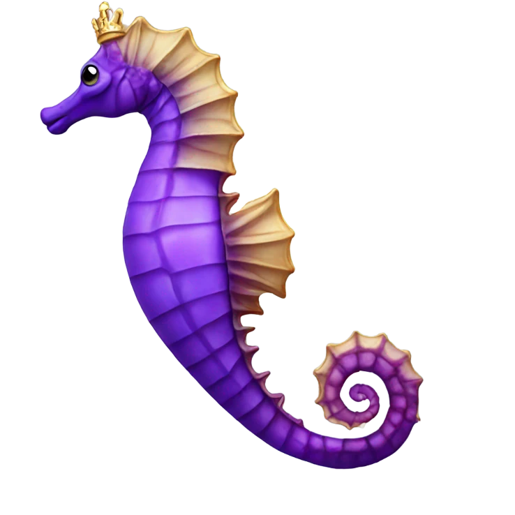 Purple seahorse wearing a crown  emoji