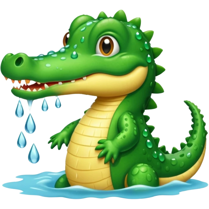 baby crocodile is showing under the shower  emoji