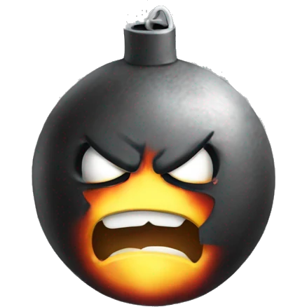 Cute angry bomb emoji