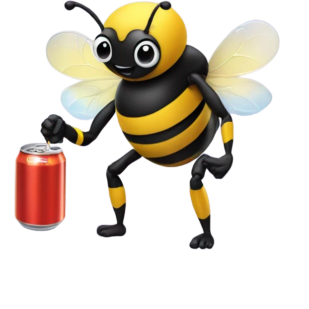 Bumblebee with a soda emoji