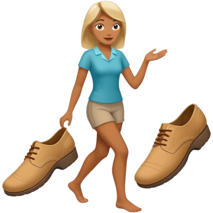 Barefoot Woman and Shoe salesman  emoji