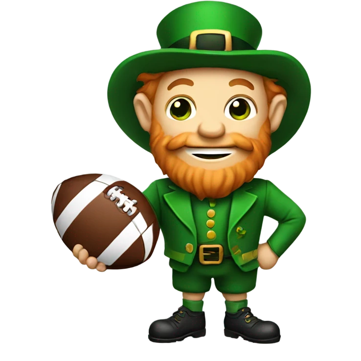 Leprechaun holding a football emoji