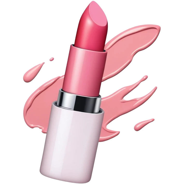The lipstick smear is pale pink emoji