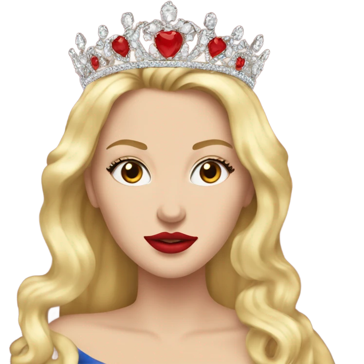 Tiara on a blonde white girl with red lipstick  emoji