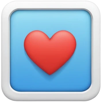 square social media post with a heart icon floating above it. The post includes a simple image and caption lines emoji