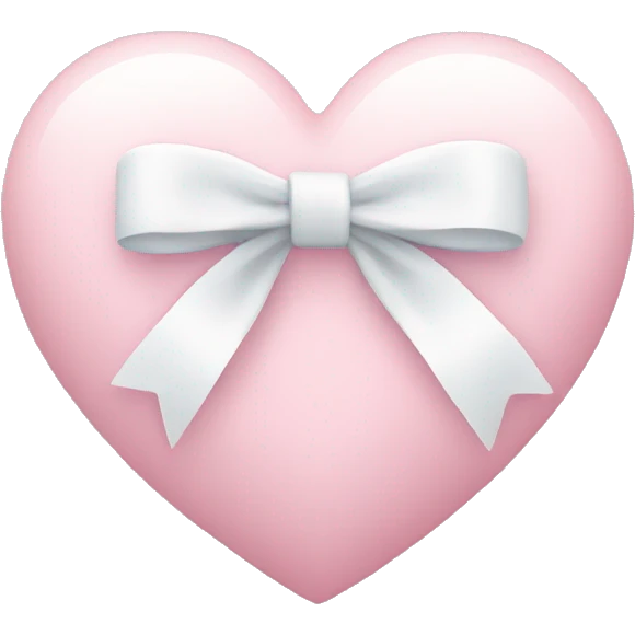 Pastel pink heart with white bow emoji