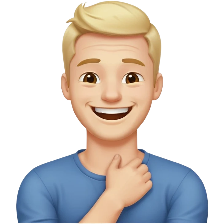 Arms crossed holding neck laughing guy emoji