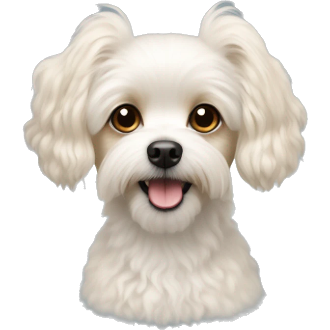 a maltese, poodle, chihuahua mix with crème color fur  emoji