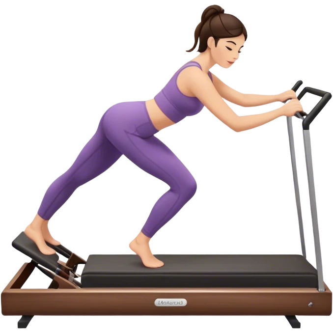 brunette doing reformer pilates emoji