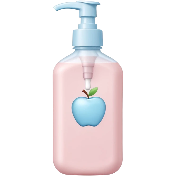 soft plastic bottle with rounded edges and a flip-top or pump cap, filled with creamy white lotion, gentle ergonomic shape, pastel-toned white pale blue or soft pink, no label, no baby, no extras, closed bottle, apple emoji style, soft lighting, subtle shadows, transparent background, emoji scale emoji