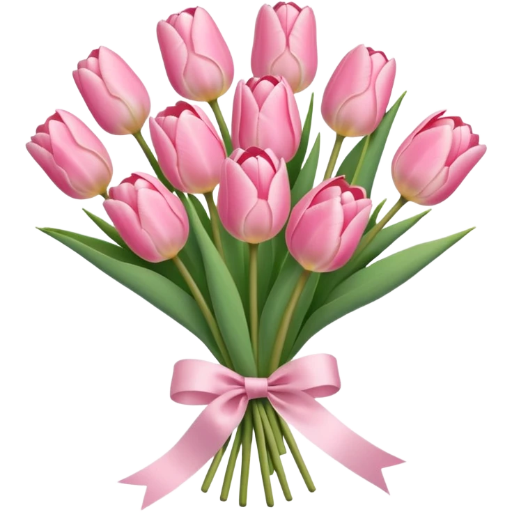 light pink tulip bouquet  emoji