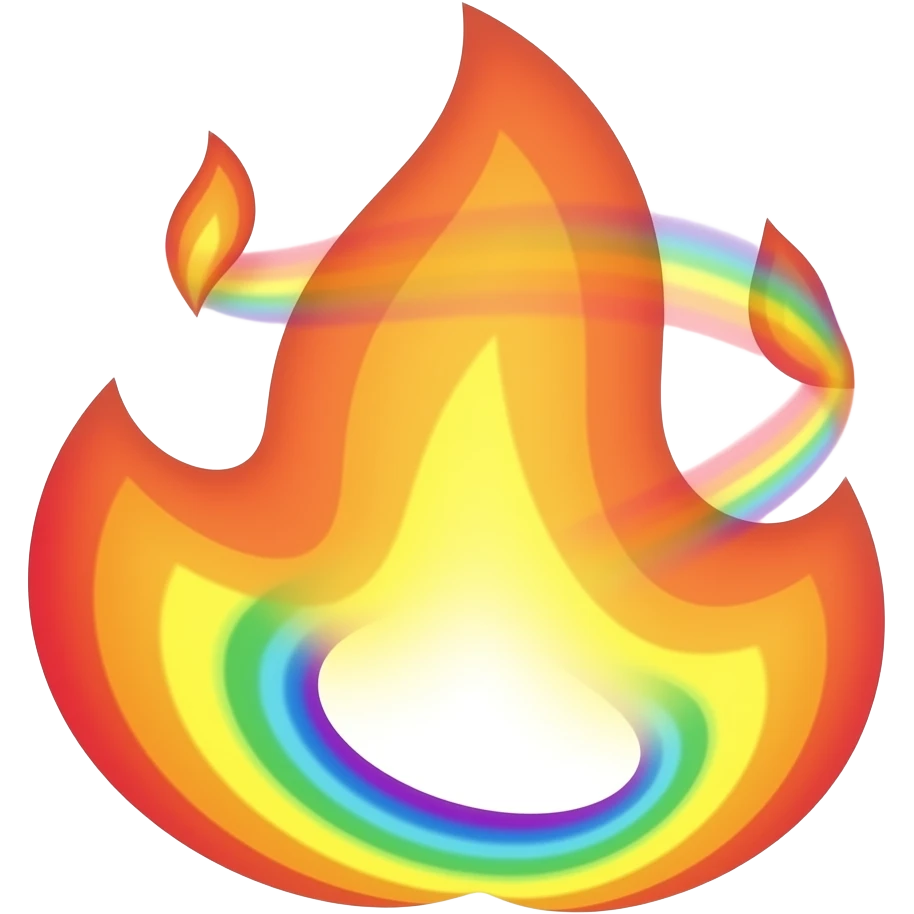 Rainbow fire emoji
