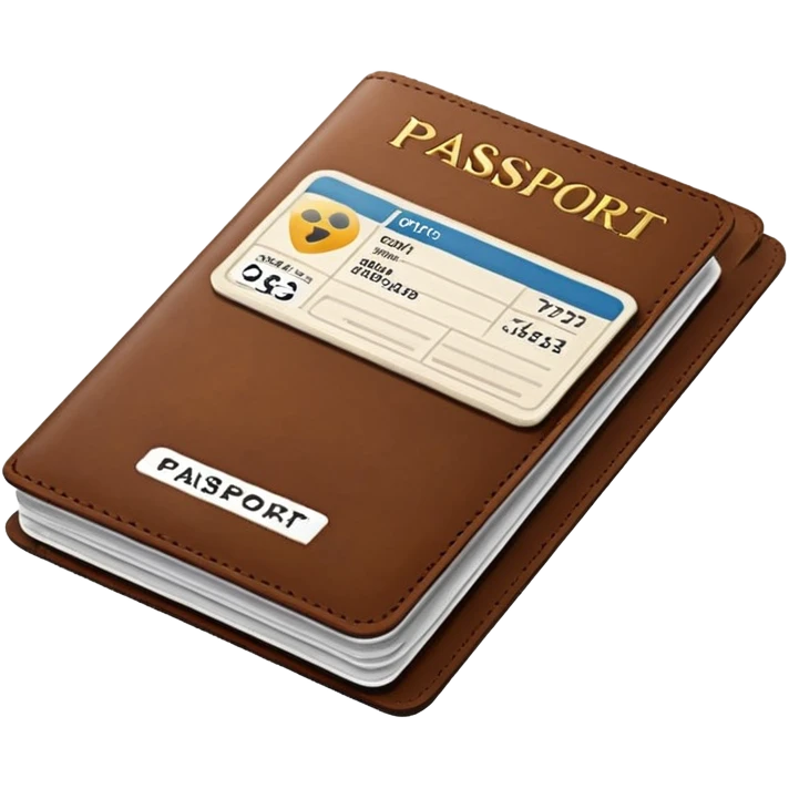 brown passaport and fly tickets emoji