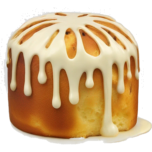 Full white chocolate drip panettone emoji