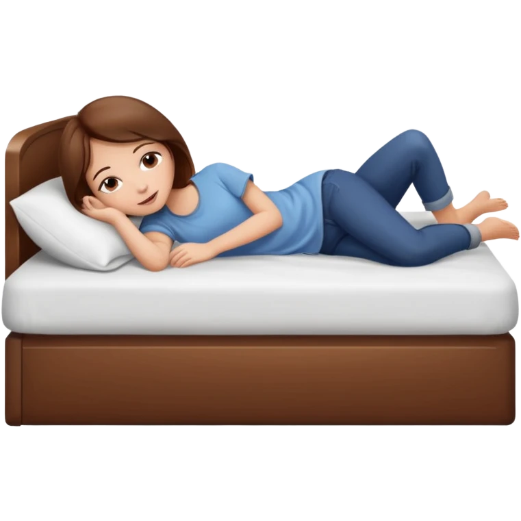 lying on bed brown hair girl just chill emoji