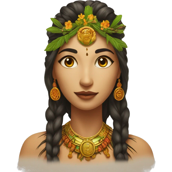 goddes woman with russian features with ayahuasca brew emoji