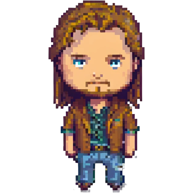 Leonardo DiCaprio in pixel art style, classic 8-bit look emoji