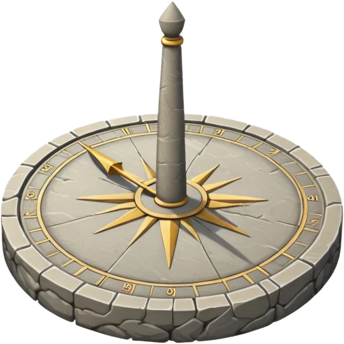 “stone sundial with shadow pointer emoji