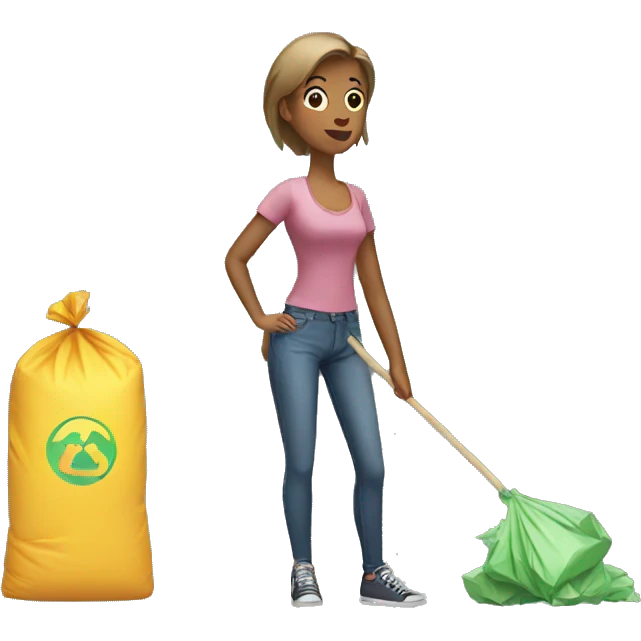 A women threw the garbage emoji