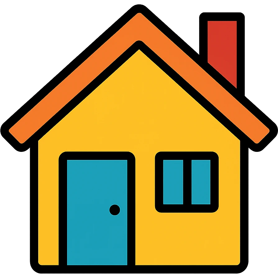 minimal house, yellow emoji