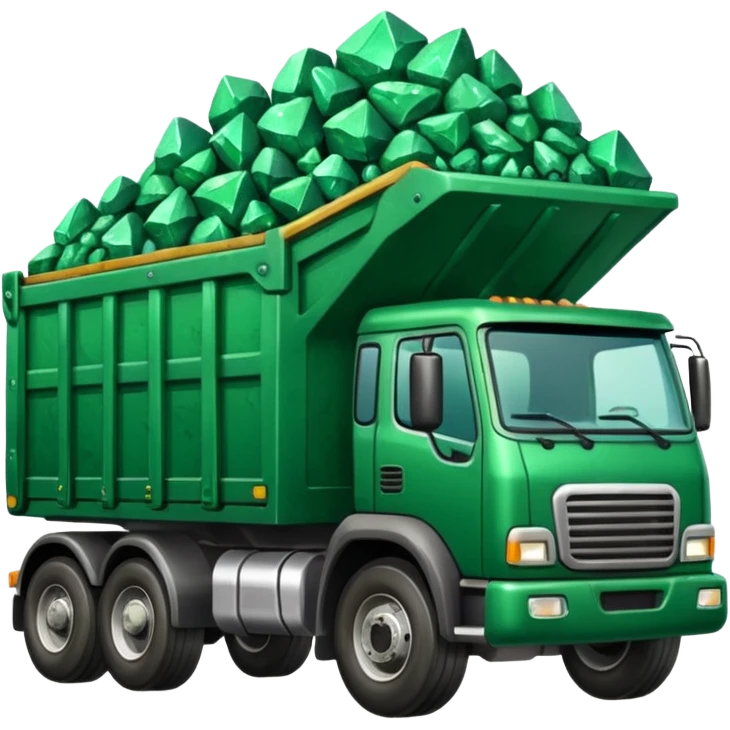 truck with emrarld ore emoji