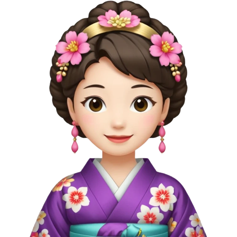 Japanese Princess with floral hairpin emoji