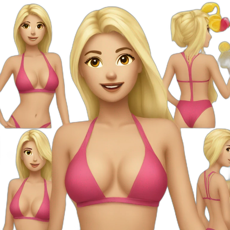 sexy blonde in swimsuit emoji