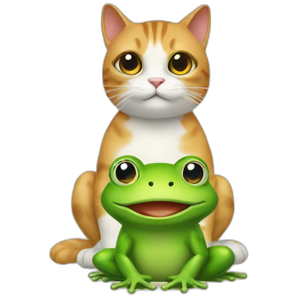 Cat and frog emoji