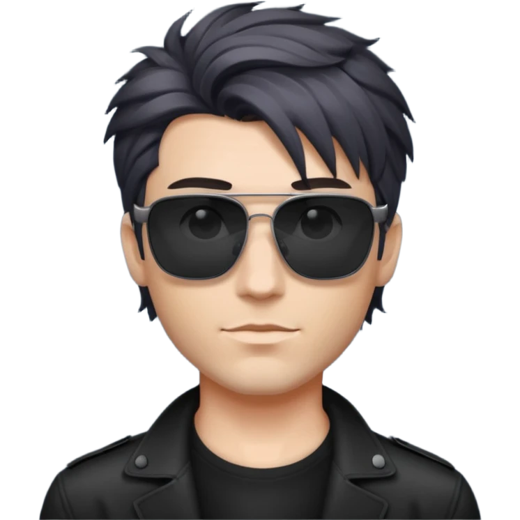 fair man with cool hair with square dark shades emoji