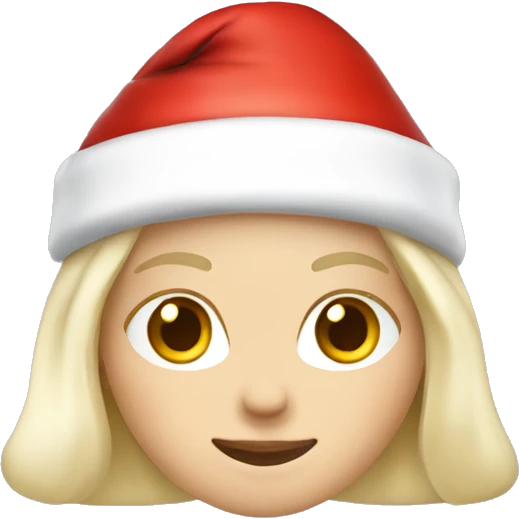 White blond girl as santa claus With hat  emoji