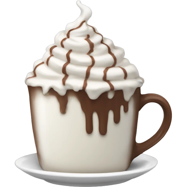 A mug with hot chocolate and whipped cream on top emoji