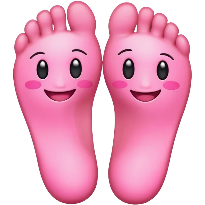 Blushing emoji with feet emoji