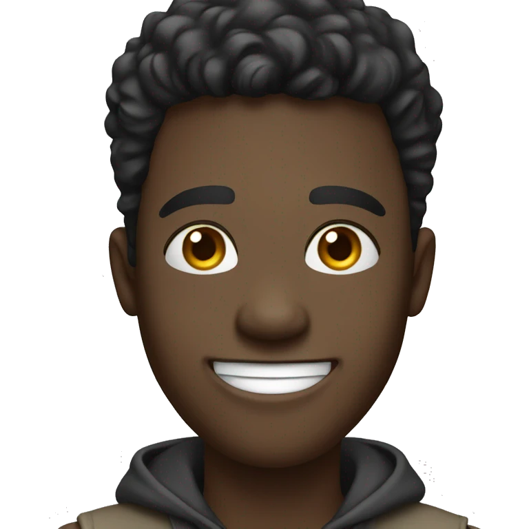 casual blackyoung man waving hello with a large smile  emoji