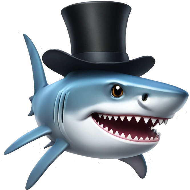 Shark with a top hat emoji