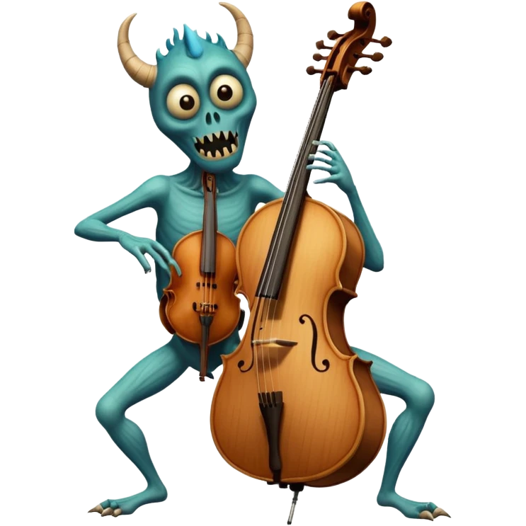 a monster of some kind with some sort of instrument as a part of its body emoji