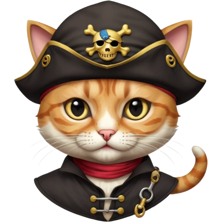 pirate cat with human body eye mask emoji