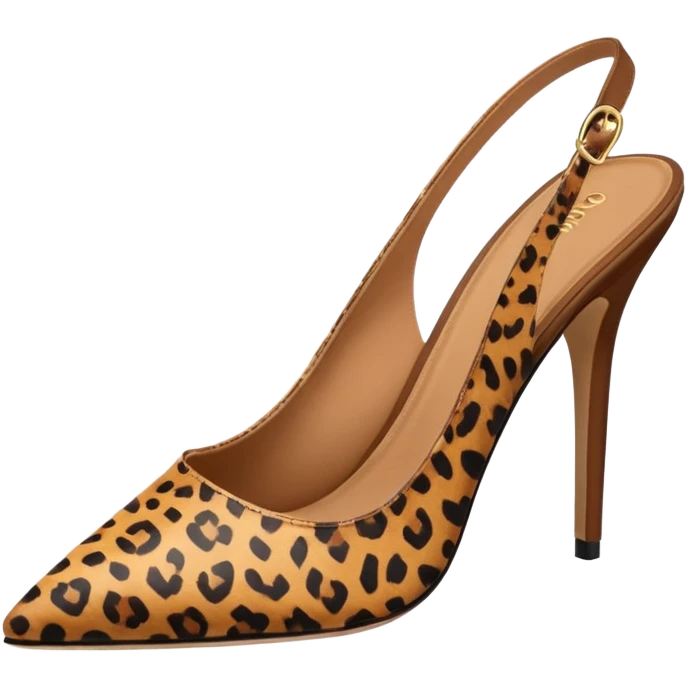 leopard print pointed toe slingback heel emoji