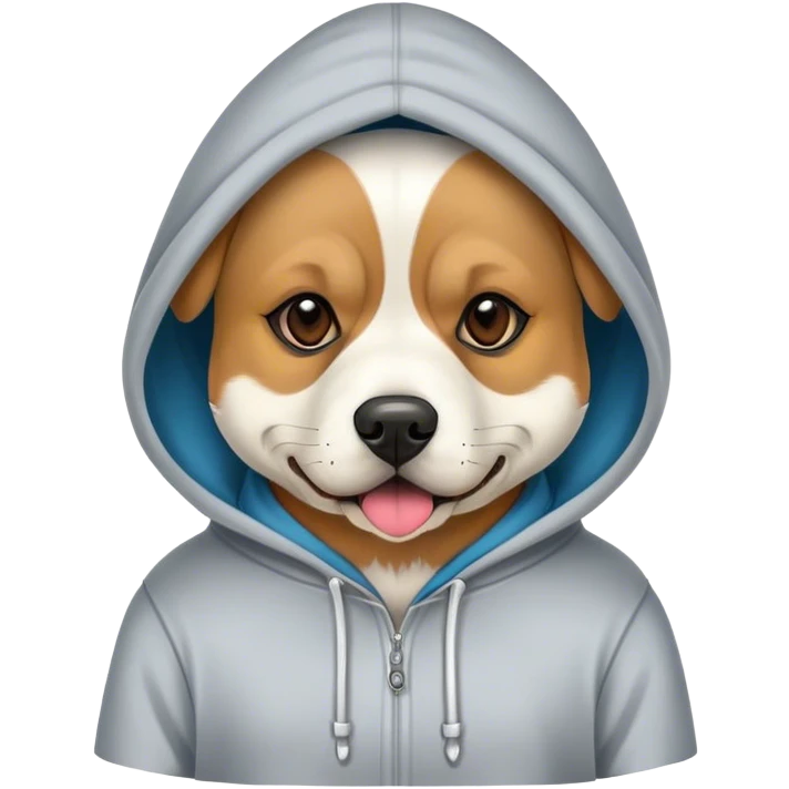 Dog wearing mask and hoodie emoji