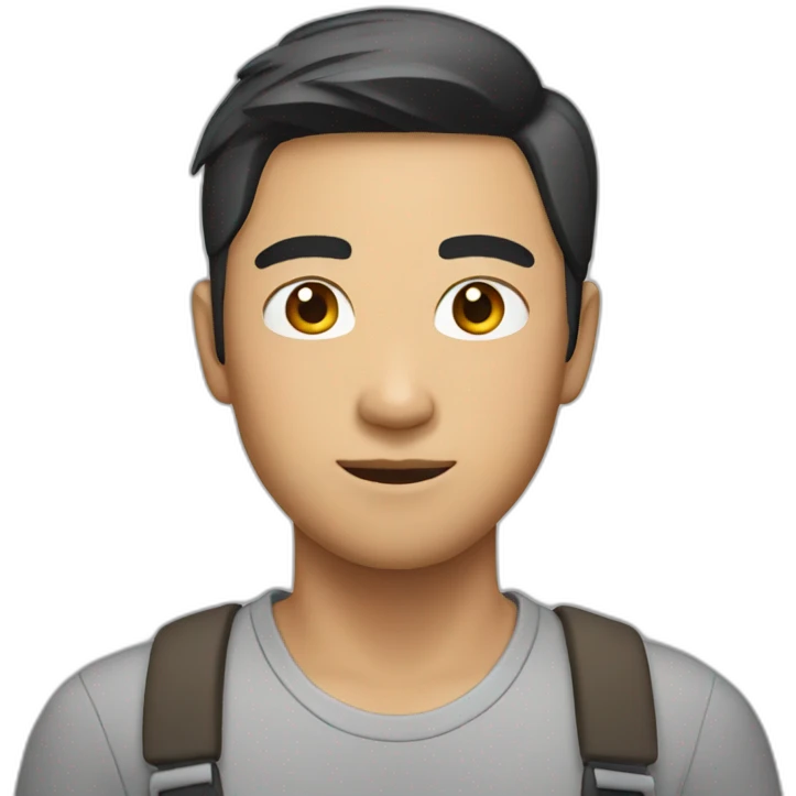 asian guy with middle part emoji